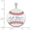 Black Bow Jewelry Sterling Silver Early Wynn Signature MD Enamel Baseball Pendant - 4 of 4