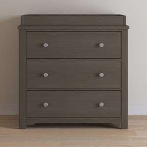 Child Craft Cottage Flat Top Crib, Dresser and Topper Nursery Set, 3-Piece, Includes 4-in-1 Convertible Crib, Dresser and Topper (Dapper Gray) - 1 of 4