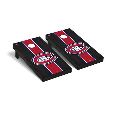 NHL Montreal Canadiens Premium Cornhole Board Onyx Stripe Version