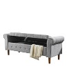 NicBex 62" Tufted Fabric Storage Ottoman Bench,Modern Storage Bench with Rolled Arms,End of Bed Bench for Bedroom,Living Room&Foyer,Bedroom Furniture - 2 of 4