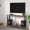Homhougo Console Table, 43.0" Entryway Table with Storage, Industrial Sofa Table with V Design, 2-Tier Narrow Console Table Gray - 4 of 4
