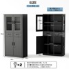 Cabinet, Bookbox, Sliding Door, Drawer, Keyed, Spare Key Included, Movable Shelf, Steel, Steel Library, Locker, Storage, Office, Commercial Use,Black - 3 of 4