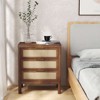 Angel Sar Rattan Night Stand with Drawers, 24'' Wide Boho Bedside Table with Large Storage and Sturdy Legs - 3 of 4