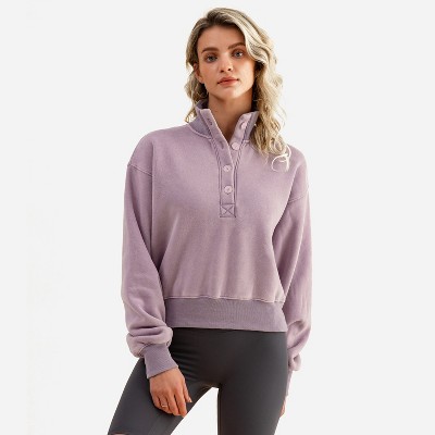 Women's Long Sleeve Casual High Neck Sweatshirt - Cupshe