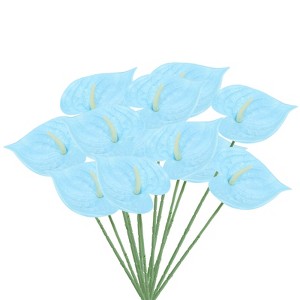 Unique Bargains Artificial Anthurium Lily Flowers for Home Decor 10 Pcs - 1 of 4