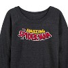 Women's - Marvel - Spider-man Editorial Logo Lightweight French Terry Wide Neck Long Sleeve Shirt - 2 of 4