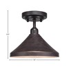 Toltec Lighting Vintage 1 - Light Flush Mount in  Dark Granite with 10" Dark Granite Cone Metal Shade Shade - 2 of 2