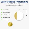 Avery® Labels, 2" Diameter, Dipped Gold Edge, Glossy White, 120ct - 2 of 4