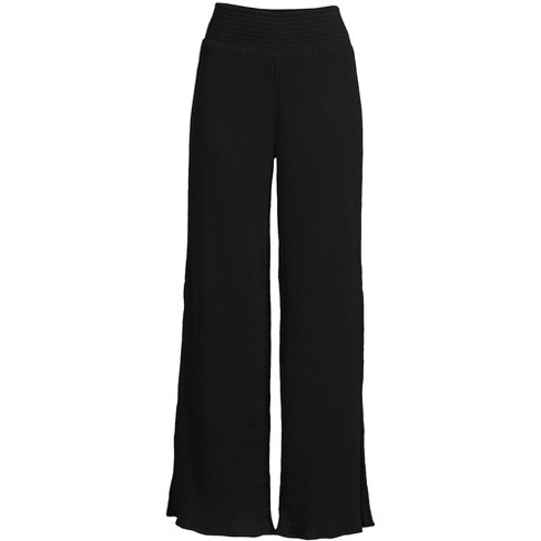 Lands' End Women's Cotton Gauze Swim Cover-up Pants - Small - Black ...