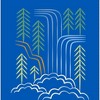 Adventure Society Waterfalls & Pine Trees Crew Neck Short Sleeve Adult T-shirt - 2 of 2