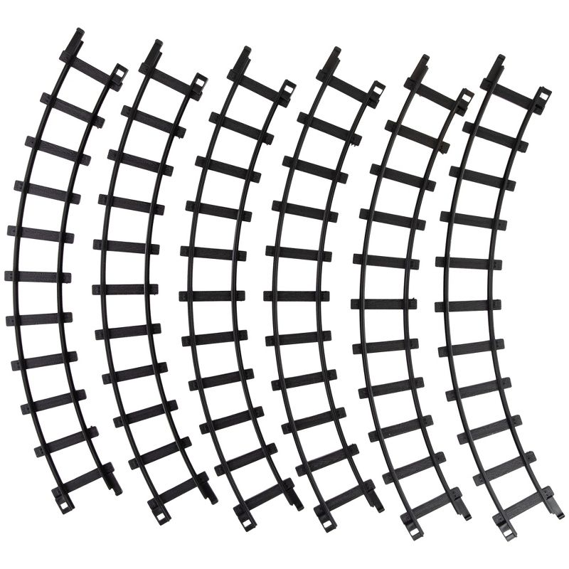 Northlight Pack of 12 Solid Black Replacement Train Set Track Pieces - 2" x 12", 3 of 6