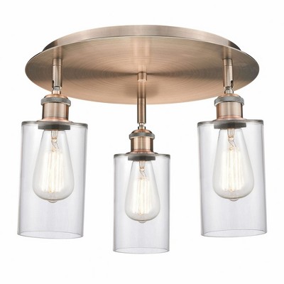 Clymer - 3 Light Flush Mount In Art Deco Style-9.38 Inches Tall and 15.63 Inches Wide