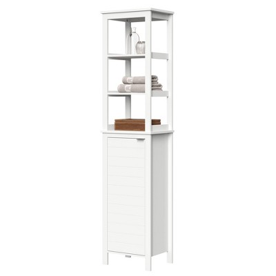 Madison Collection Linen Tower with Open Shelves White - RiverRidge Home