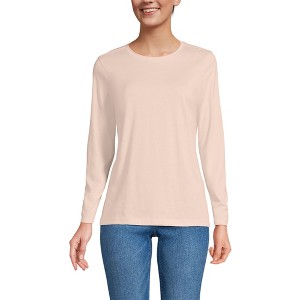 Lands' End Women's Relaxed Supima Cotton Long Sleeve Crew Neck T-Shirt - 1 of 4