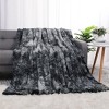 PiccoCasa Luxury Shaggy Faux Fur Fleece Soft Warm Reversible Tie-dye Blankets - image 3 of 4