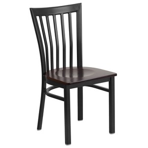 Emma and Oliver Black School House Back Metal Restaurant Dining Chair - 1 of 4