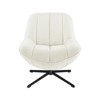 HOMLUX Modern Swivel Accent Chair Fabric Upholstered Lounge Chairs with Metal Legs Armless Sofa Chairs for Living Room&Bedroom,Off White - 2 of 4