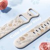 HTUTWOO Floral Band Compatible with Apple Watch Bands 38/40/41/42mm, Flower Engraved Silicone Inlay Dressy Strap for iWatch Series Ultra - 3 of 4