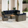 vidaXL Patio Sofa Set with Cushions 9 Piece, Outdoor Conversation Set, Patio Furniture Set for Balcony Garden, Modern Style, Gray Poly Rattan - 2 of 4