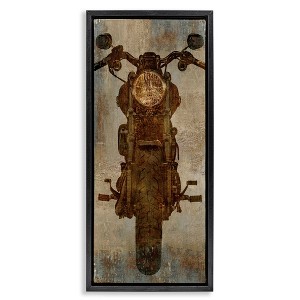 Stupell Industries Motorcycle Silhouette Rustic Pattern, 11" x 25" - 1 of 4