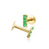 Pure Collection by Ross-Simons Emerald Bar Flat-Back Stud Earrings in 14kt Yellow Gold - 4 of 4