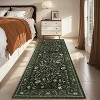 Washable Floral Runner Rug - Non-Slip Rubber Backing, Low-Pile Farmhouse Entryway Carpet, Foldable & Non-Shedding - 3 of 4