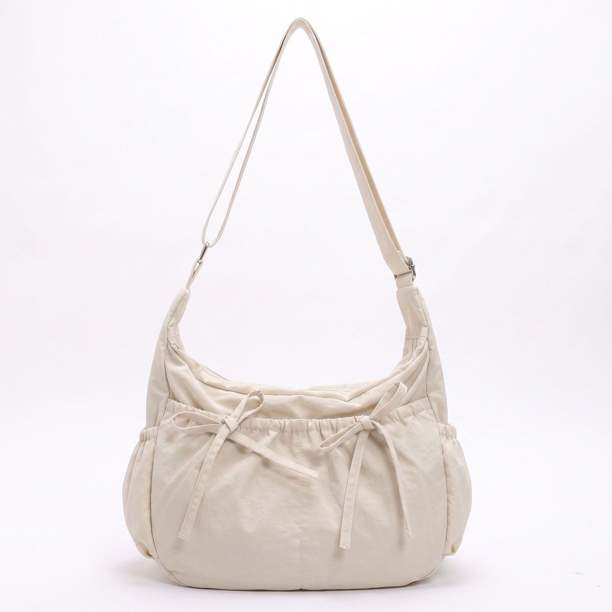 Alilang Womens Lightweight Bow Detail Hobo Shoulder Bag with Adjustable Strap and Multiple Pockets