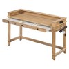 CAVINAS Dining Table Set for 4 Bar Table Set with 3 Upholstered Stools 3 Drawers - 4 of 4
