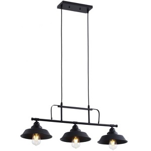 Dewdrop Black 3-Light Kitchen Island Chandelier for Dining Room - 1 of 4