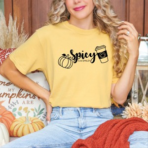 Simply Sage Market S.W.Smiley Spicy Pumpkin Spice Garment Dyed Tee - 1 of 4