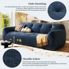 3-Seater Sofa Upholstered Sofa with Tufted Style, Full Sponge Compression Design&No Assembly Required, Chenille,  Beige/Navy Blue-ModernLuxe - 4 of 4