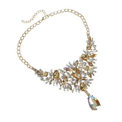 SOHI Women's Ambert Yellow Party Statement Necklace