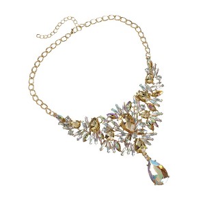 SOHI Women's Ambert Yellow Party Statement Necklace - 1 of 4
