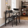 Jojoka 3 Pcs Industrial Dining Table Set for Apartment, Small Kitchen Table Set with 2 Upholstered Chairs - 3 of 4