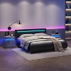 Gulches Deep Gray Modern Nightstand with Dual Drawers and Adjustable Lights - 3 of 4