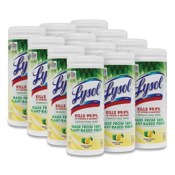 LYSOL Brand Disinfecting Wipes II Fresh Citrus, 1-Ply, 7 x 7.25, White, 30 Wipes/Canister, 12 Canisters/Carton