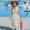 Women's Striped Side Split Midi Cover-Up Dress - Cupshe - 4 of 4