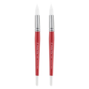 Creative Mark Polar Flo Professional Watercolor Brushes - Round Packs of 2  - Short Handle, Nickel-Plated Seamless Brass Ferrule - Art Paint Brushes - 1 of 4