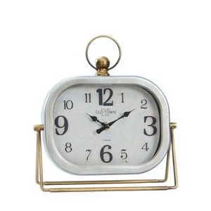 VIP Metal 10 in. White Traditional Table Clock - 1 of 4