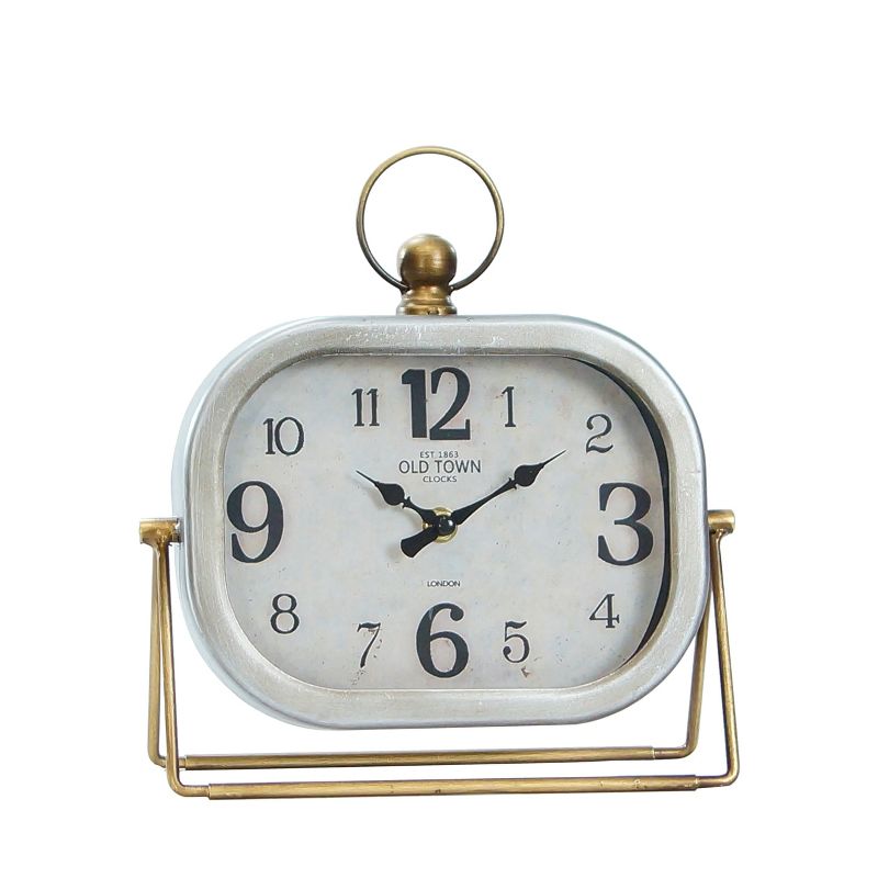 VIP Iron 10 in. White Traditional Table Clock, 1 of 2
