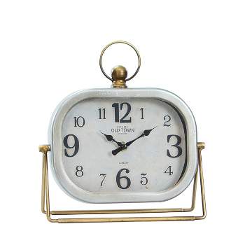 VIP Iron 10 in. White Traditional Table Clock