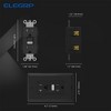 ELEGRP Black 20 Amp 125V Tamper Resistant Duplex Self-Test GFCI Outlet with Night Light, with Wall Plate (2-Pack) - 3 of 4