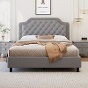 CAVINAS King/Queen/Full Size Velvet Upholstered Platform Bed Frame with Button Tufted Headboard,No Box Spring Needed - 3 of 4