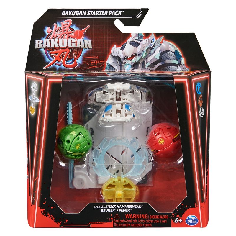 Bakugan Special Attack Hammerhead with Bruiser and Ventri Starter Pack Figures, 1 of 10