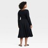 Women's Long Sleeve Rib-Knit Midi Wrap Dress - Ava & Viv™ - 2 of 3