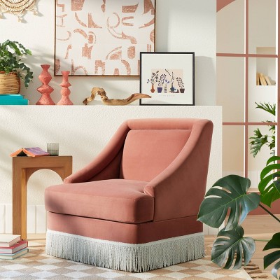 Alberhill Velvet Accent Chair with Fringe - Opalhouse™ designed with Jungalow™