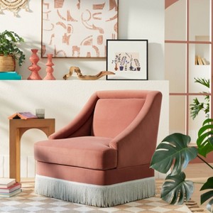 Alberhill Velvet Accent Chair with Fringe - Opalhouse™ designed with Jungalow™ - 1 of 4