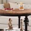 Round Side Table with Three Shelves Brown Elegant Coffee Table for Small Spaces High Load Capacity Easy to Assemble - 4 of 4