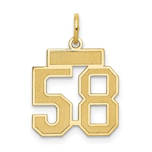 Black Bow Jewelry 14k Yellow Gold, Jersey Collection, Small Number 58 Pendant - 1 of 4