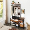 Costway 70" Freestanding Coat Rack with Shoe Rack 12 Hooks Drawer & Storage Shelf - 4 of 4